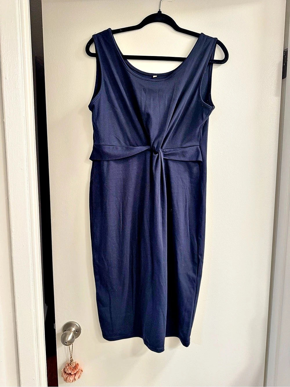 Sleeveless Midi Dress Size Large - Navy